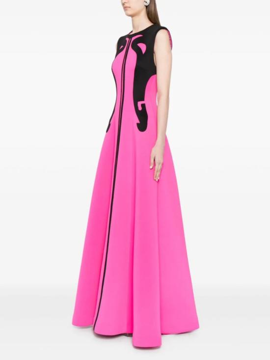  사이드 코베이시 롱 원피스 추상적인 대조 컷이 있는 네오프렌 드레스 - SAIID KOBEISY