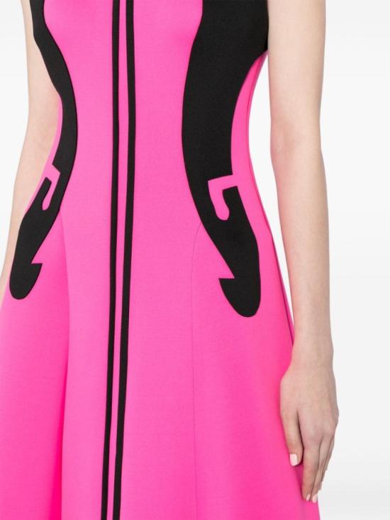  사이드 코베이시 롱 원피스 추상적인 대조 컷이 있는 네오프렌 드레스 - SAIID KOBEISY