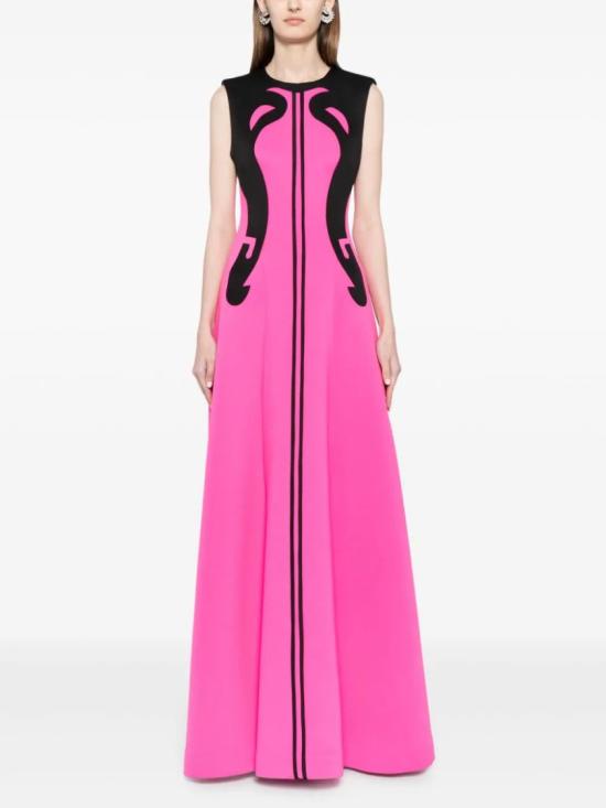  사이드 코베이시 롱 원피스 추상적인 대조 컷이 있는 네오프렌 드레스 - SAIID KOBEISY