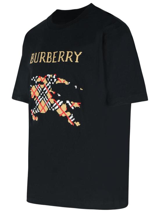 25FW 버버리 크로스 스티치 EKD 코튼 티셔츠  8109021A1189 Black - BURBERRY