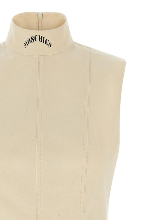 25FW 모스키노 숏 원피스 A043654361002 Beige - MOSCHINO