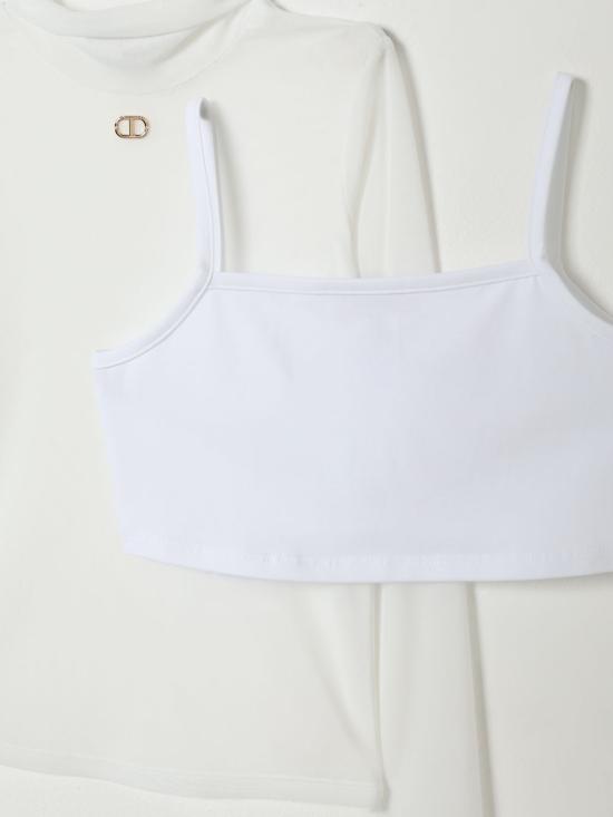 25FW [키즈] 트윈셋 탑 252GJ2310 00526 White - TWINSET