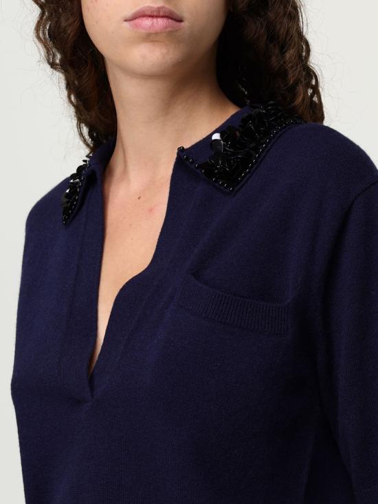 25FW 세미쿠튀르 폴로 티셔츠 Y5WD27 K92 Blue - SEMI-COUTURE