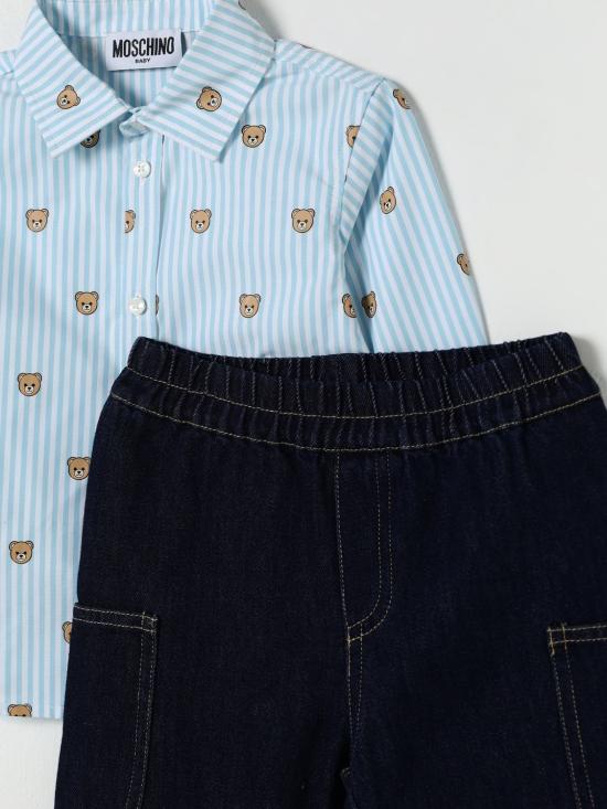 25FW [키즈] 모스키노 오버롤 MUK057L0E34 40109 Blue - MOSCHINO