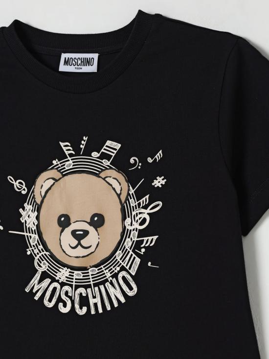 25FW [키즈] 모스키노 티셔츠 HOM058LAA10 60100 Black - MOSCHINO
