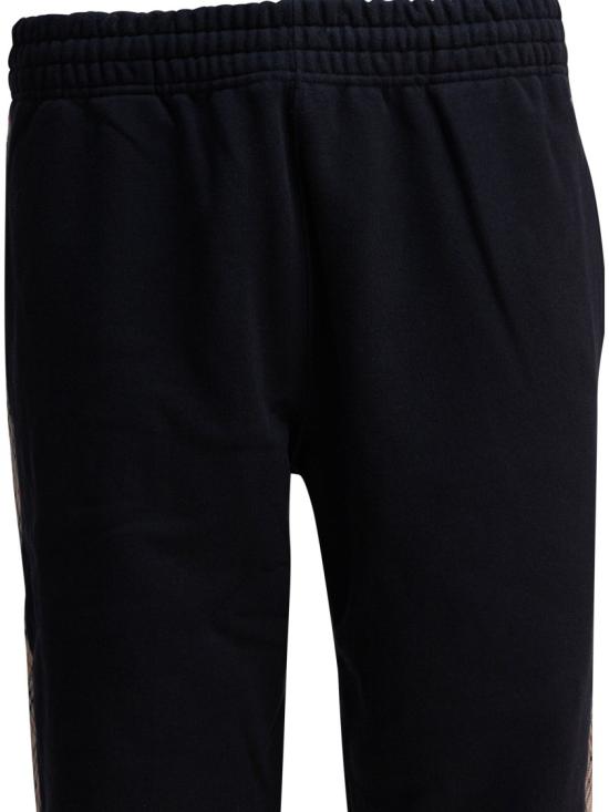 25FW 버버리 체크 트리밍 코튼 조깅 팬츠  8110791 Black - BURBERRY