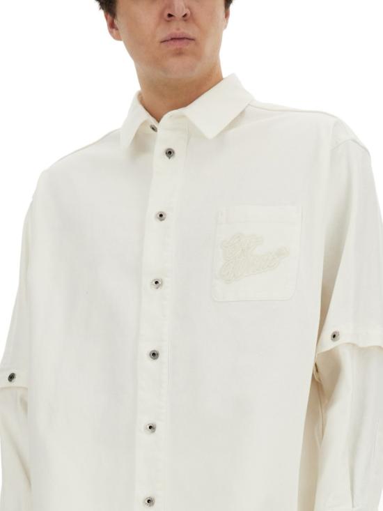  오프화이트 긴팔 셔츠 OMYD059 S24DEN0010202 White - OFF WHITE