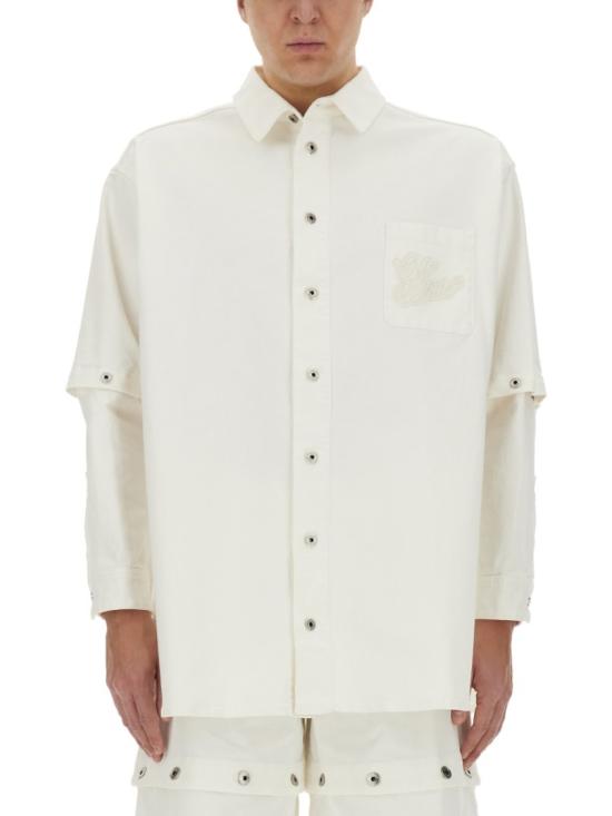  오프화이트 긴팔 셔츠 OMYD059 S24DEN0010202 White