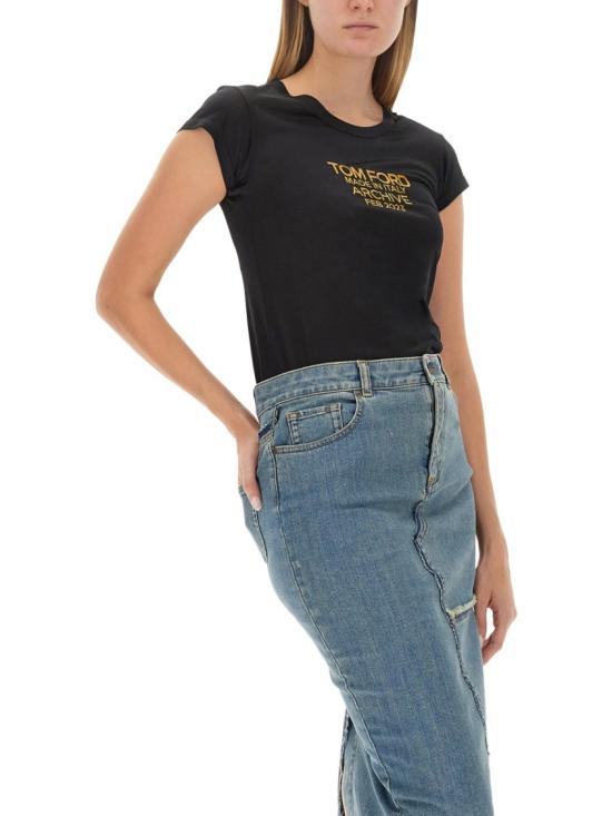  톰포드 반팔 티셔츠 TSJ559 FAX835XLBGO Black - TOMFORD