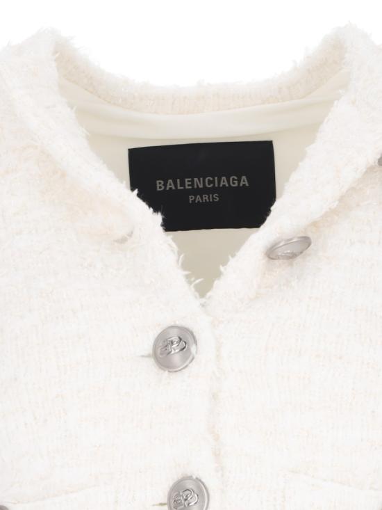  발렌시아가 트위드 크롭 가디건 793604 T33289000 White - BALENCIAGA