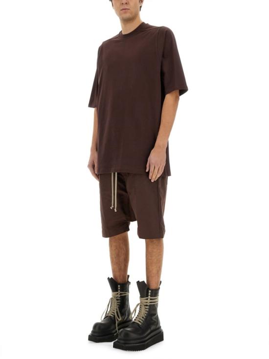  릭 오웬스 반팔 티셔츠 RU01E5249 BA14 Brown - RICK OWENS