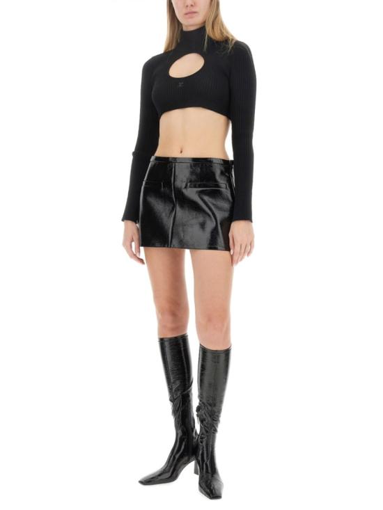  쿠레쥬 긴팔 티셔츠 423MPU122F I00019999 Black - COURREGES