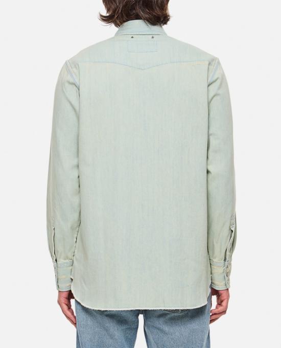 25SS 골든구스 해머드 스터드 데님 셔츠 GMP00487P00063650100 Blue - GOLDEN GOOSE
