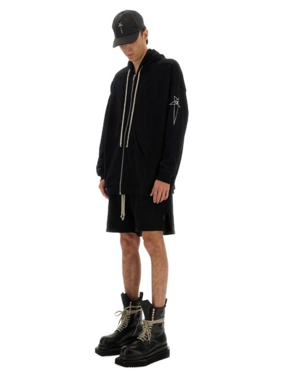  릭오웬스 x 챔피온 후드 티셔츠 CM01E1663 CHFE09 Black - RICK OWENS X CHAMPIONS
