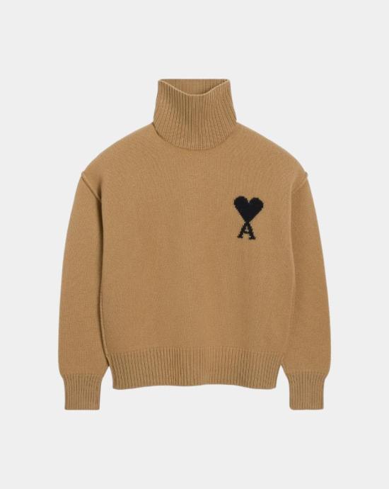 25FW 아미 ADC 터틀넥 스웨터 UKS839018288 CAMEL BLACK DOM