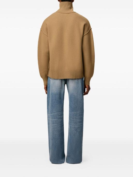 25FW 아미 ADC 터틀넥 스웨터 UKS839018288 CAMEL BLACK DOM - AMI