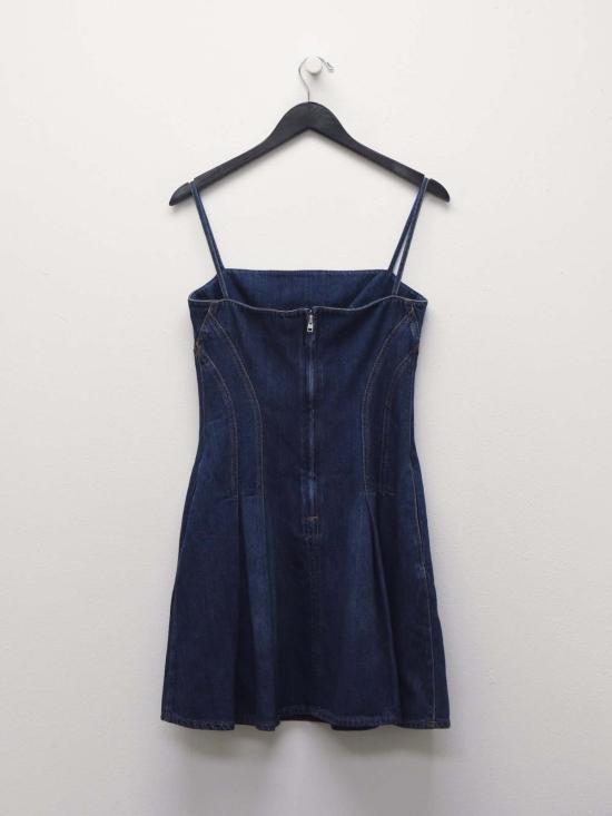  알렉산더 맥퀸 숏 원피스 플레어 데님 미니 드레스 블루 - ALEXANDER MCQUEEN