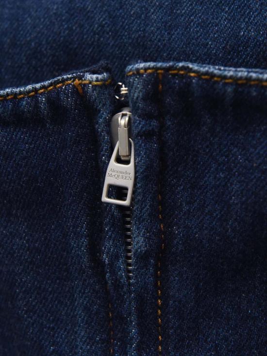  알렉산더 맥퀸 숏 원피스 플레어 데님 미니 드레스 블루 - ALEXANDER MCQUEEN