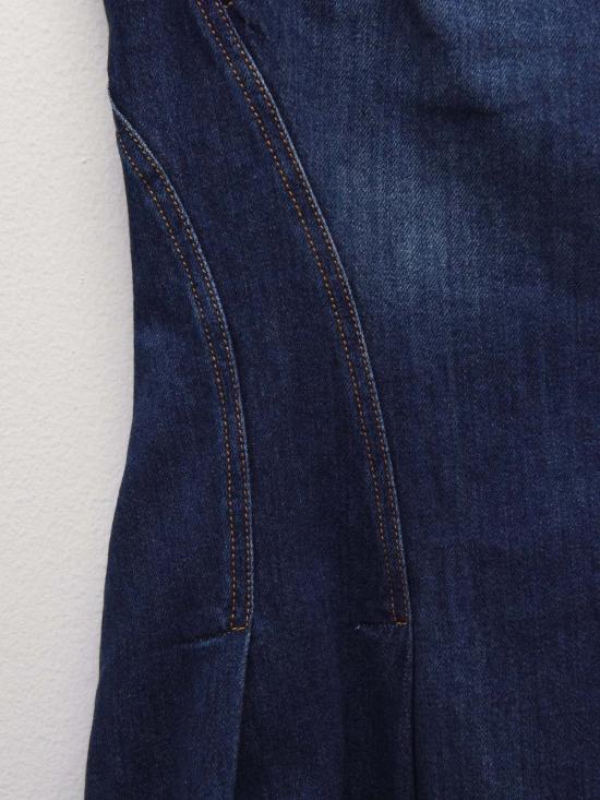  알렉산더 맥퀸 숏 원피스 플레어 데님 미니 드레스 블루 - ALEXANDER MCQUEEN