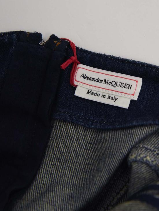  알렉산더 맥퀸 숏 원피스 플레어 데님 미니 드레스 블루 - ALEXANDER MCQUEEN