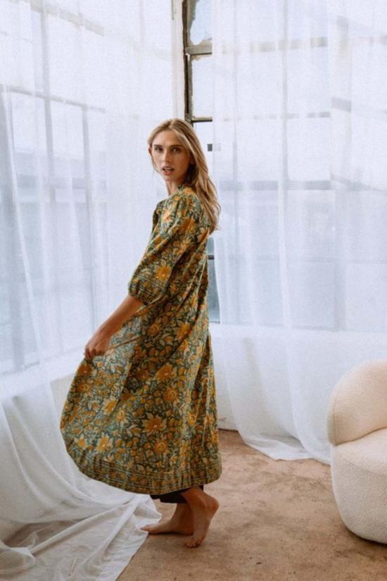  Maelu Designs 롱 원피스 Alys 코튼 드레스 플로럴