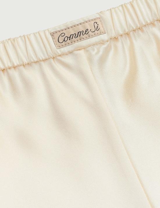  콤 시 스트레이트 팬츠 실크 바이어스 팬츠 - COMME SI