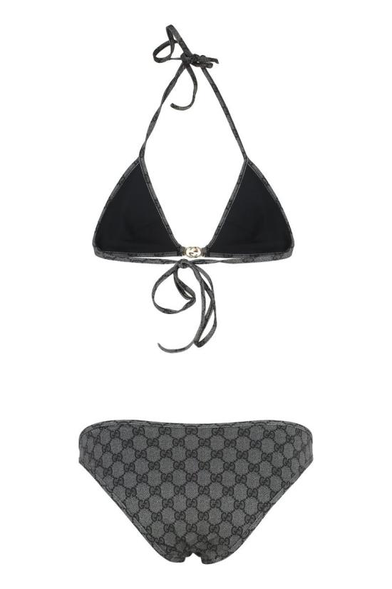 25FW 구찌 프린티드 GG 스트레치 저지 비키니 688999XHAK3 1000 Black - GUCCI