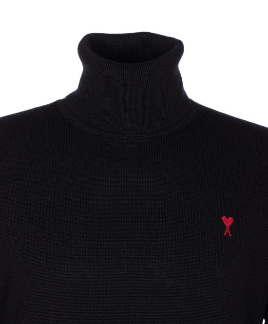 25FW 아미 스몰 하트 로고 메리노 울 니트 터틀넥 HKS827001009 DOM - AMI