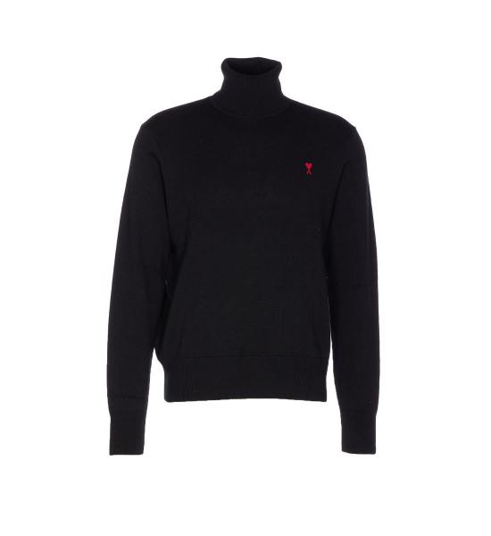 25FW 아미 스몰 하트 로고 메리노 울 니트 터틀넥 HKS827001009 DOM