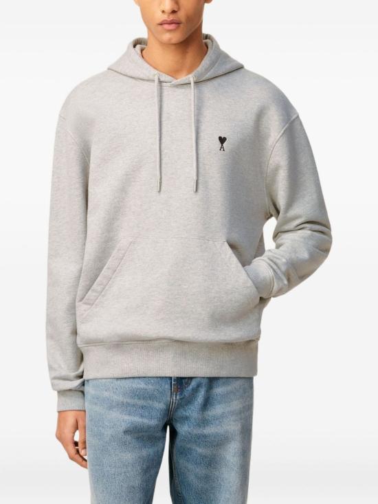 25FW 아미 스몰 하트 로고 후드 티셔츠 HSW7647300951 HEATHER ASH GRAY DOM - AMI
