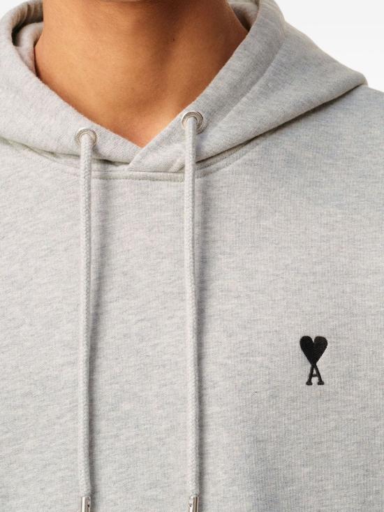 25FW 아미 스몰 하트 로고 후드 티셔츠 HSW7647300951 HEATHER ASH GRAY DOM - AMI