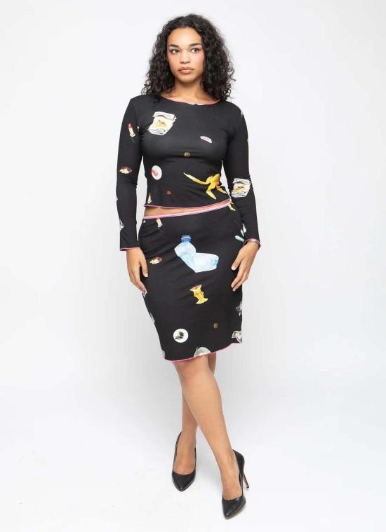  타일러 맥길리버리 미디 스커트 핀리 트래쉬 - TYLER MCGILLIVARY