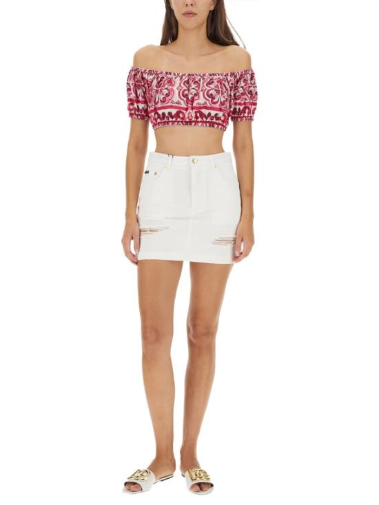  돌체앤가바나 숏 스커트 F4CPKD G8JQ6S9001 Neutrals - DOLCE & GABBANA