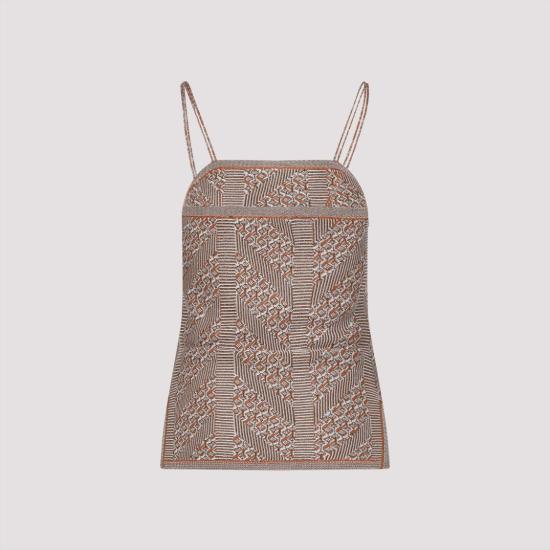 25SS 발렌티노 가라바니 민소매 티셔츠 6B0KM05Y99E Brown - VALENTINO GARAVANI