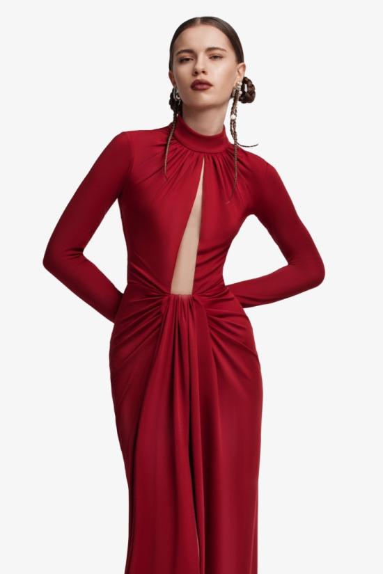  사이드 코베이시 롱 원피스 저지 플리츠 롱 드레스 - SAIID KOBEISY