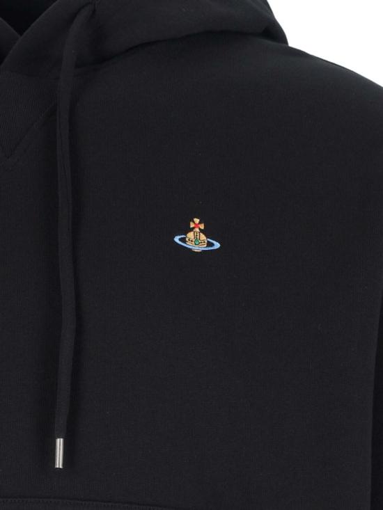 25FW 비비안웨스트우드 ORB 로고 후드 티셔츠 2I01000M J006ON401 Black - VIVIENNE WESTWOOD