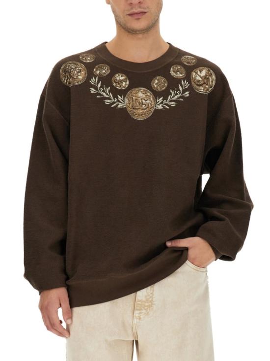  돌체앤가바나 긴팔 티셔츠 G9AHST G7JO6M1213 Brown - DOLCE & GABBANA