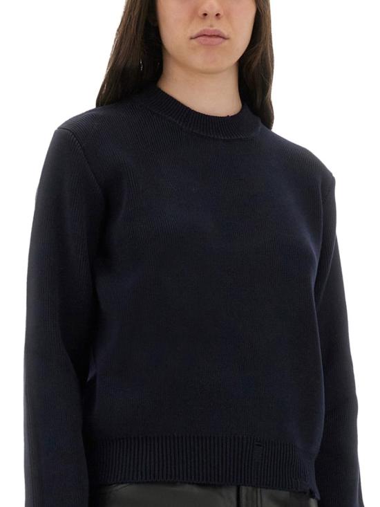 25FW 골든구스 코튼 라운드넥 스웨터 GWP00836 P00066250486 Blue - GOLDEN GOOSE
