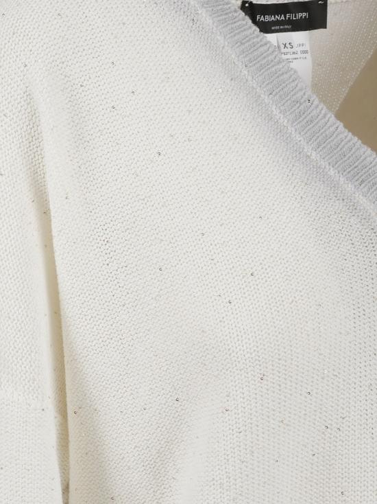 25SS 파비아나 필리피 코튼 리넨 저지 스팽글 MAD275F531L3820142 White - FABIANA FILIPPI