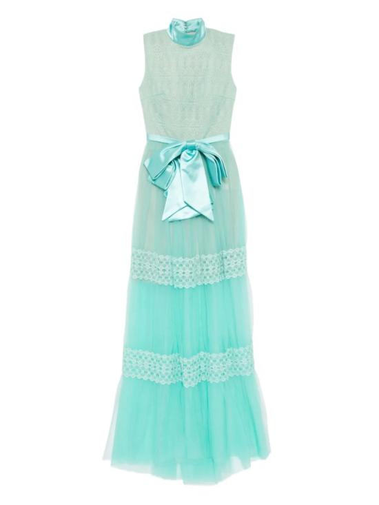  사이드 코베이시 롱 원피스 레이스 롱 드레스