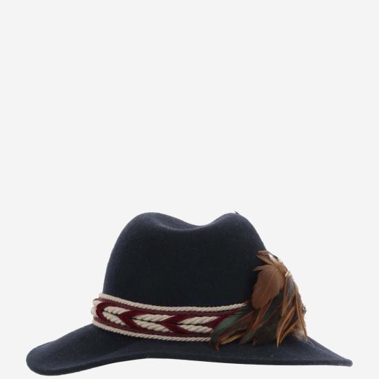 24FW Alexia Alvarez De Toledo 버킷햇 BLUEMARINEFEDORAHATWITHLITTLEFEATHERSNRBLUE Black - OTHER BRANDS