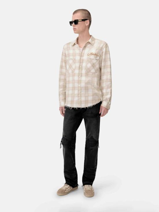 25FW 아미리 긴팔 셔츠 AMSTFL1015 237LIGHT CAMEL Beige - AMIRI