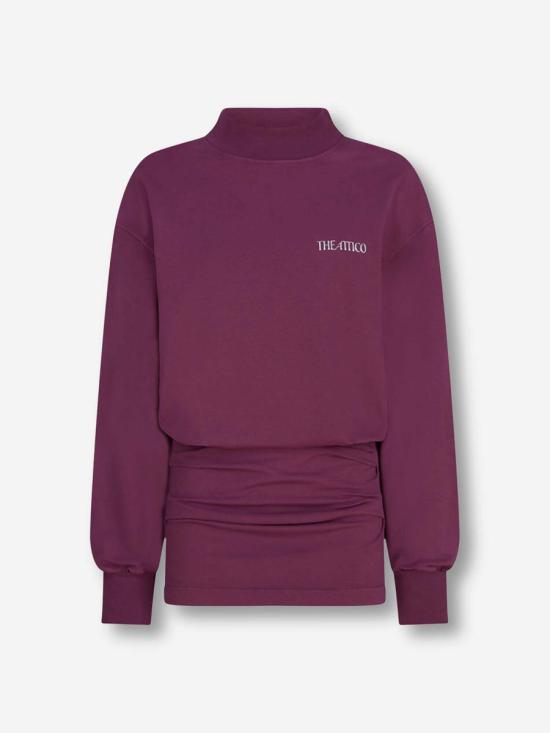 25FW 디 아티코 숏 원피스 251WCA00393JJF006AA 114BURGUNDY Purple