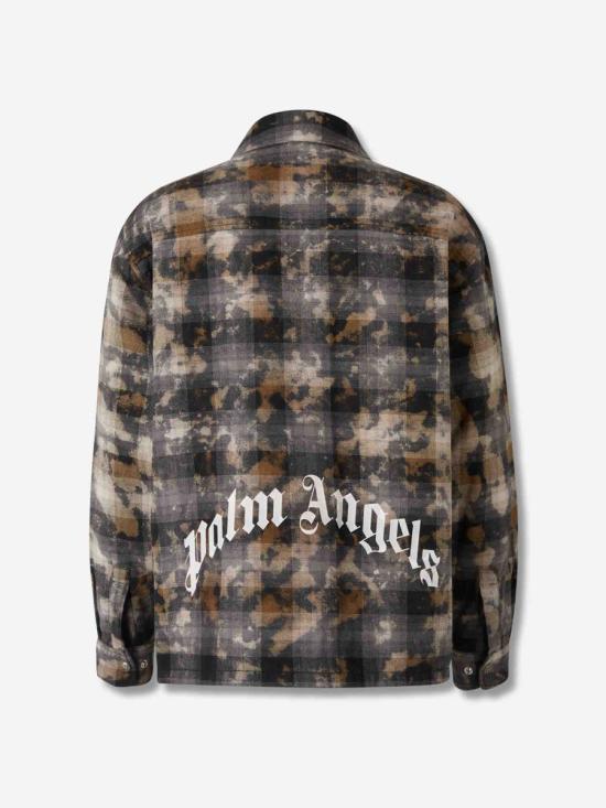 25FW 팜앤젤스 긴팔 셔츠 PMES049F25FAB001 0903GREY OFF WHITE Black - PALM ANGELS