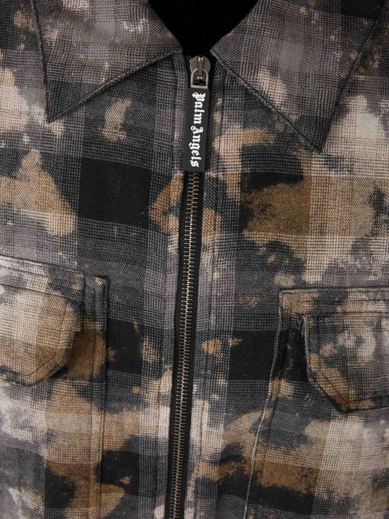 25FW 팜앤젤스 긴팔 셔츠 PMES049F25FAB001 0903GREY OFF WHITE Black - PALM ANGELS