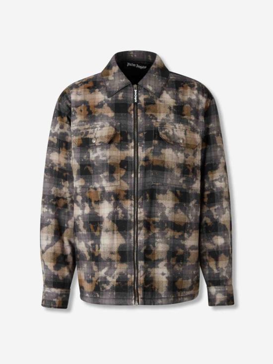 25FW 팜앤젤스 긴팔 셔츠 PMES049F25FAB001 0903GREY OFF WHITE Black