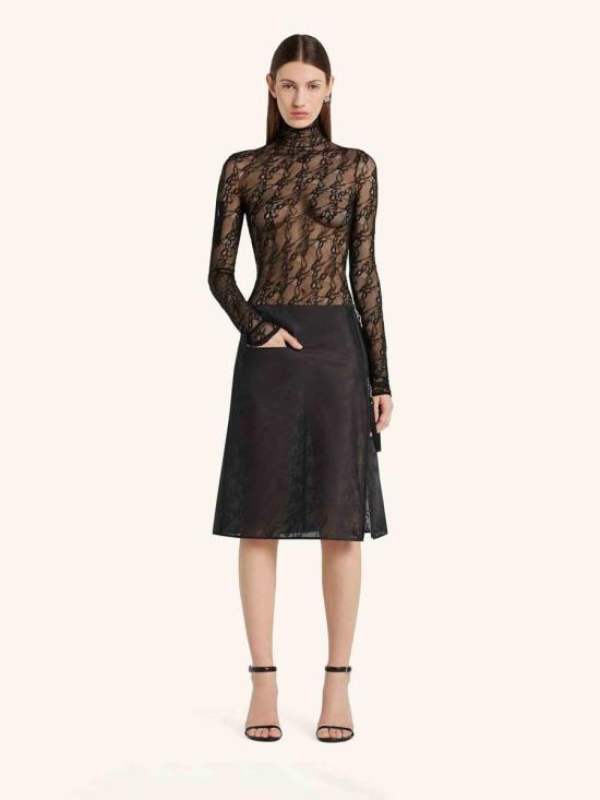 25FW 쿠레쥬 미디 스커트 325CJU306PA0135 9999BLACK Black - COURREGES