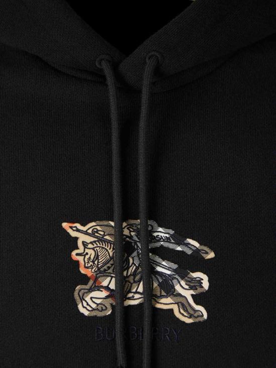 25FW 버버리 EKD 체크 코튼 후드 티셔츠 8116060 A1189BLACK Black - BURBERRY