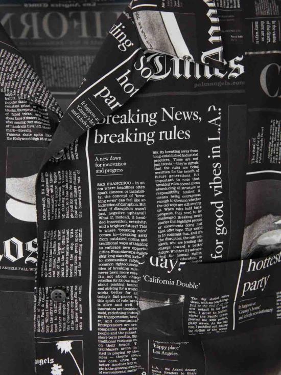 25FW 팜앤젤스 긴팔 셔츠 PMGG00DF25FAB005 1003BLACK OFF WHITE Black - PALM ANGELS