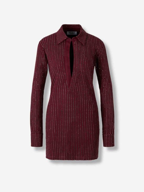 25FW 디 아티코 숏 원피스 251WCA00456JJJ051TR 114BURGUNDY Red